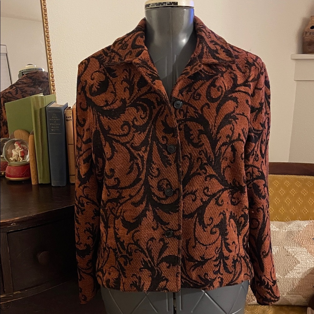 Vintage Drapers & Damon’s Elegant Black and Brown Women's Jacket